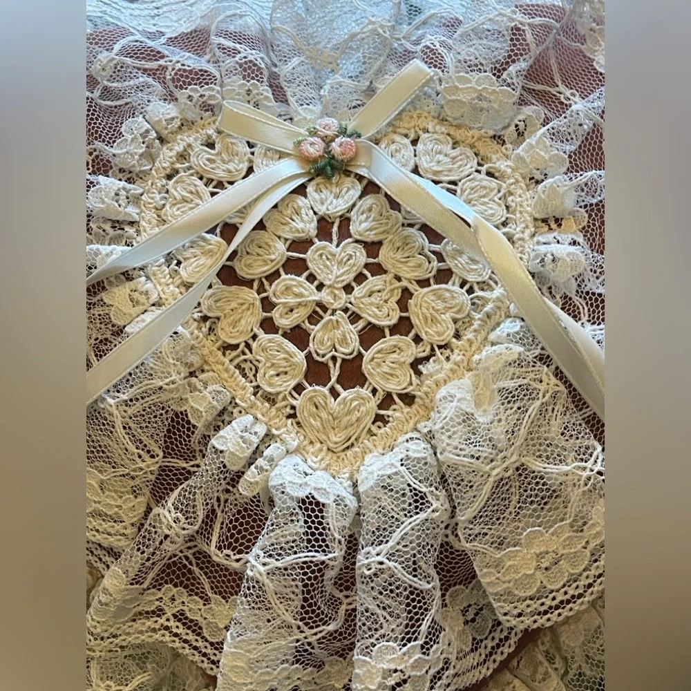 3 Vintage Satin & Lace Throw Pillows~Shabby Chic~Victorian Decor ~Very Pretty!!